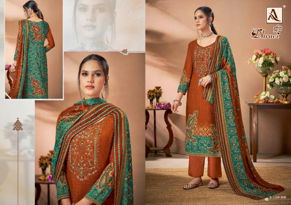 Alok Dhruvi Embroidery Winter Wear Pahsmina Dress Materail Collection